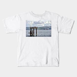 Guillemots resting on an old mooring - Mount Stewart, Bute, Scotland Kids T-Shirt